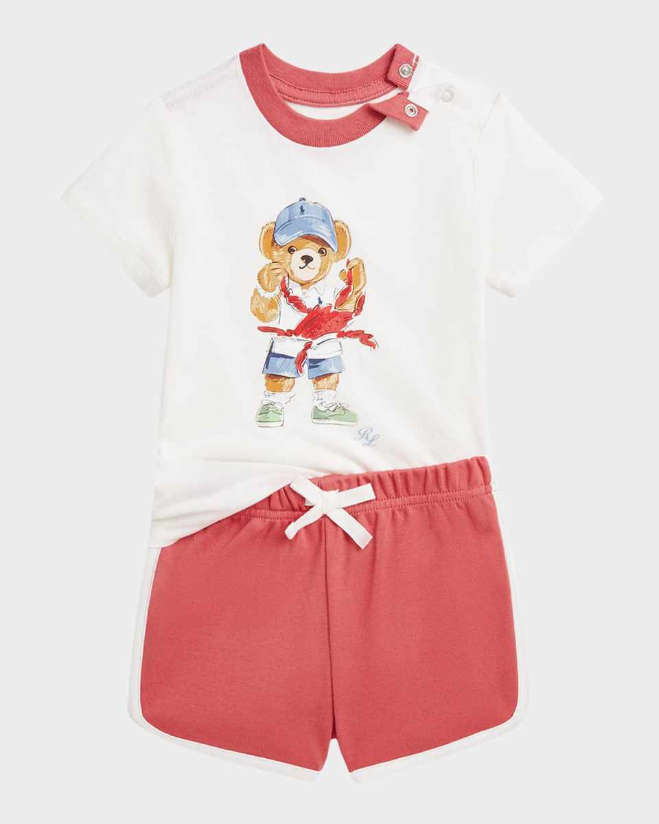 Boy's Two-Piece Polo Bear T-Shirt W/ Shorts, Size 3M-24